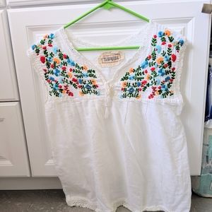 White embroidered blouse